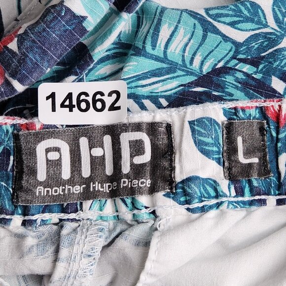 Another Hype Piece Pants Mens Large Blue Floral AHP Hawaiian Ripstop Joggers - Picture 11 of 13